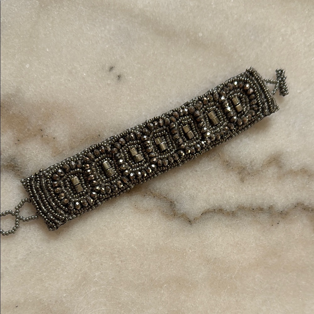 Beaded Gray Bracelet